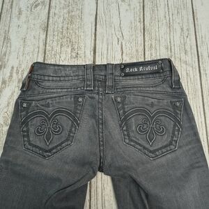 Rock Revival Y2K Black Straight Leg Jeans Women Size 26